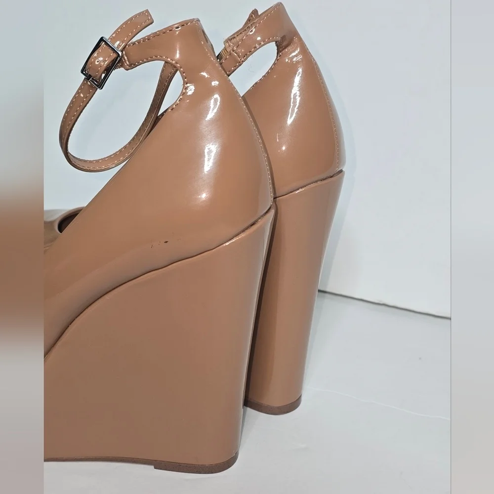 Steve Madden Platforms Women's Ladonna Tan Khaki Wedge Heels Size 9.5